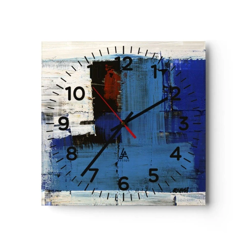Orologio da parete - Orologio in Vetro - I segreti del blu - 30x30 cm