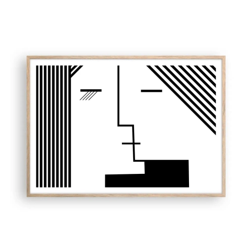 Poster in cornice rovere chiaro - Semplicemente un bacio - 100x70 cm