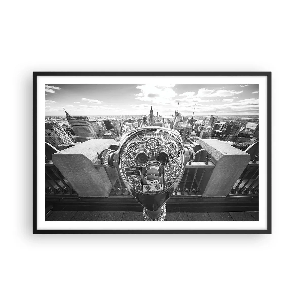 Poster in cornice nera - Il centro del mondo - 91x61 cm