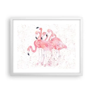 Poster in cornice bianca - Gruppo in rosa - 50x40 cm