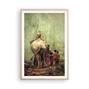 Poster in cornice rovere chiaro - Il nuovo Libro della Giungla - 61x91 cm