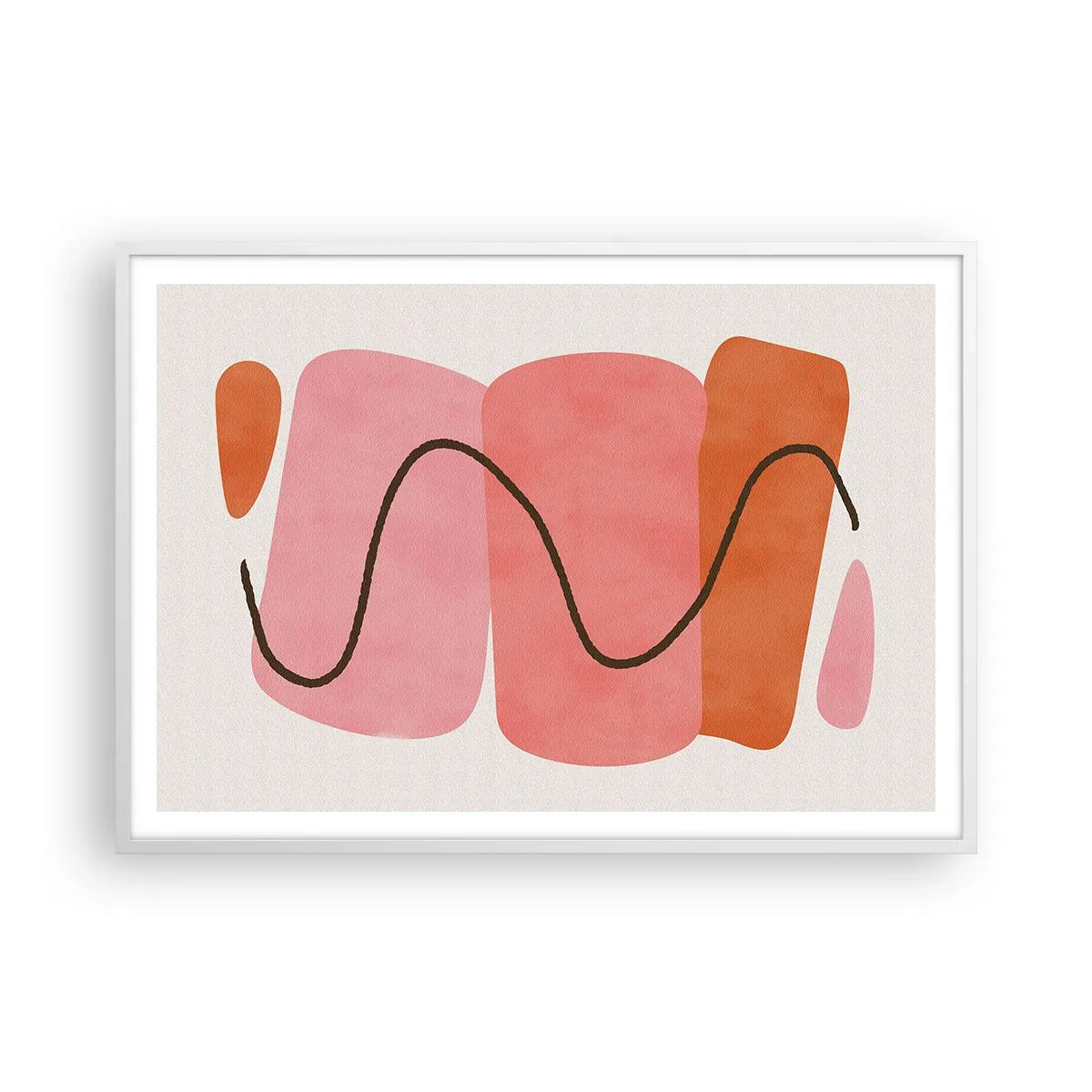 Poster in cornice bianca - Il delicato movimento delle forme - 100x70 cm