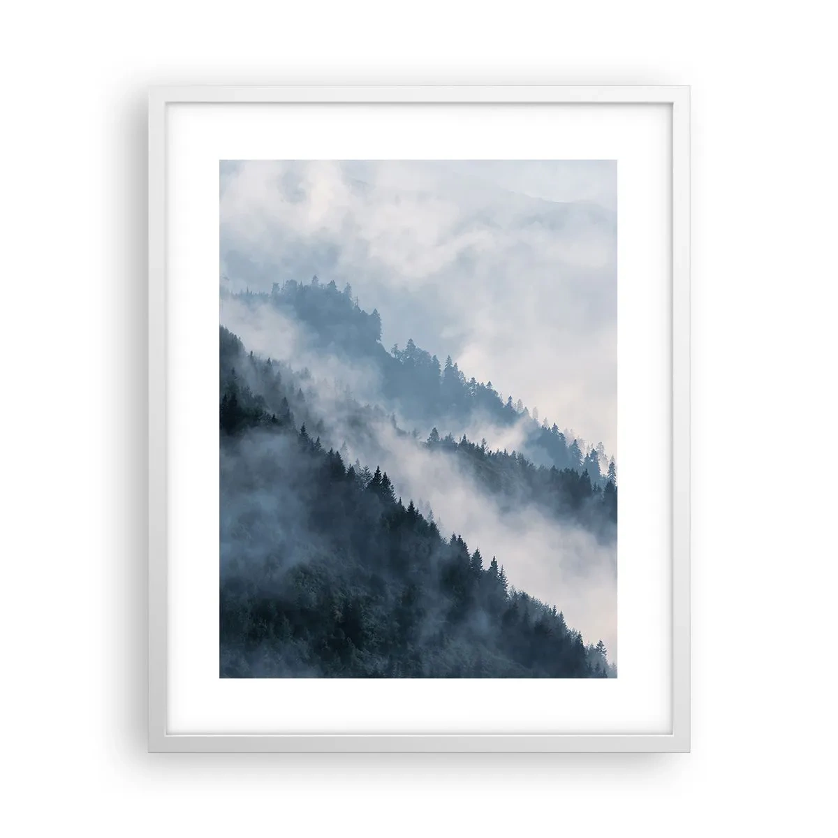 Poster in cornice bianca - La mistica dei monti - 40x50 cm