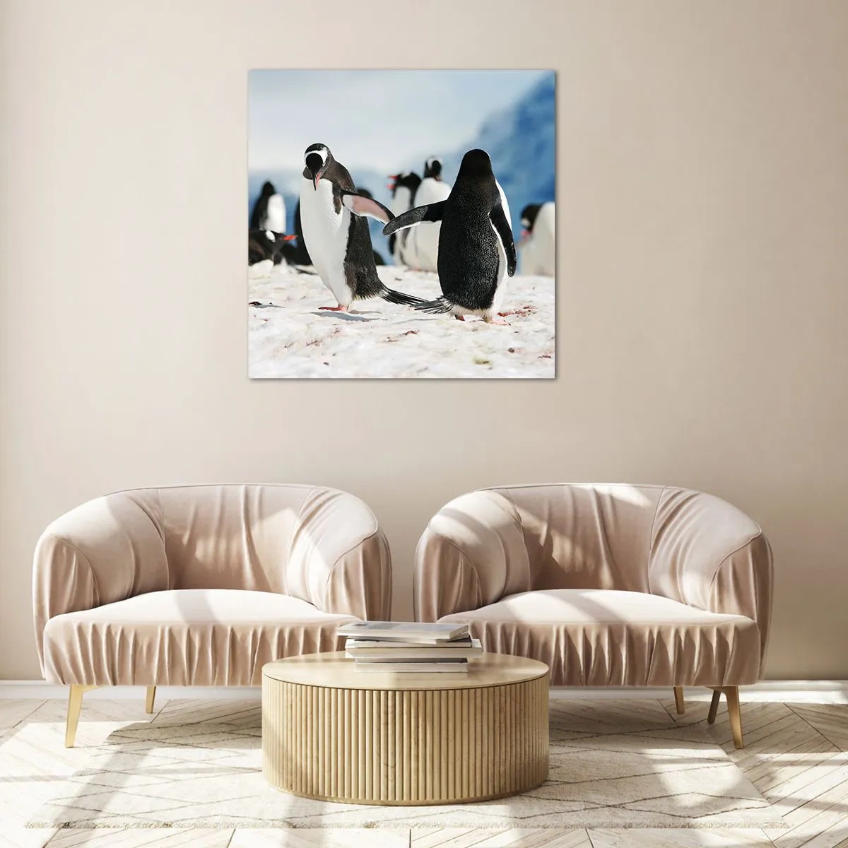 Quadro su vetro - Danza sulla neve - 50x50 cm