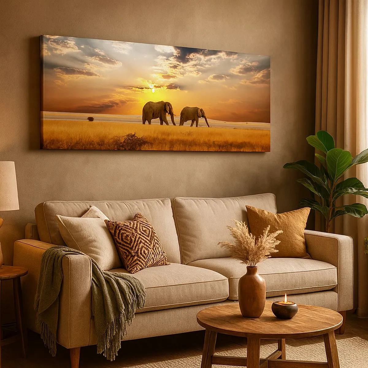 Quadro su tela - Stampe su Tela - Passeggiata familiare - 100x40 cm