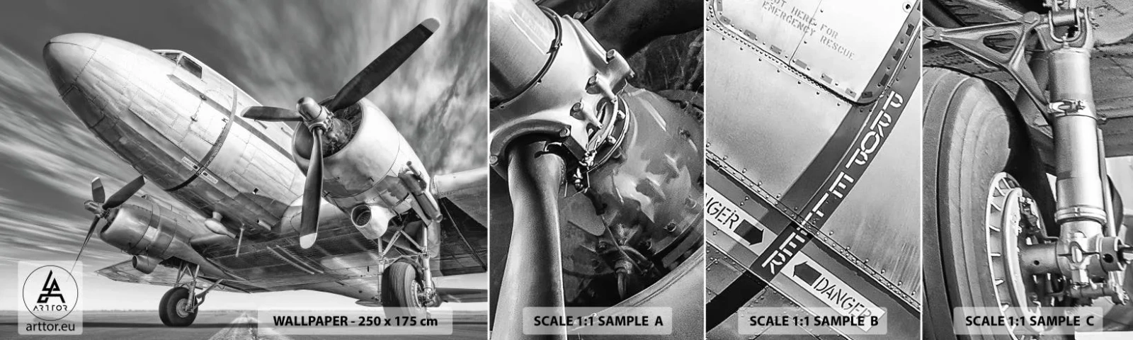 Campione di Fotomurale Adesivo Deluxe Sticker - Sempre pronto al volo - Aereo, retrò, Aereo - 100x30 cm