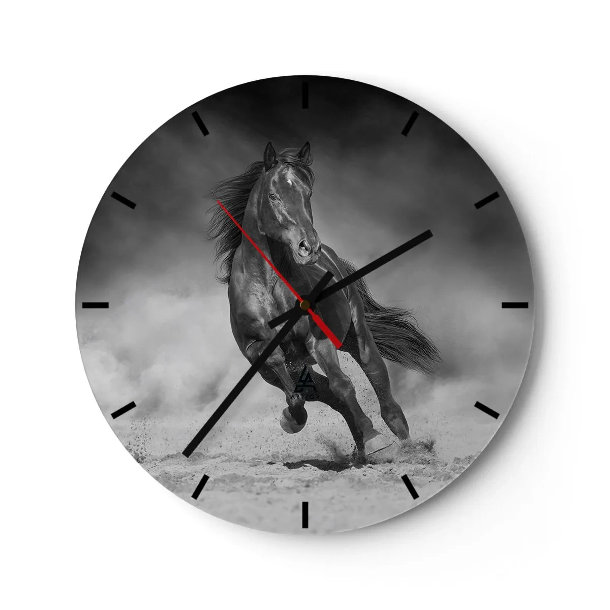 Orologio da parete - Orologio in Vetro - Illustrazione di una donna truccata che tiene un'orchidea alla bocca - 30x30cm - Degno dell'emiro - Decorazione murale moderna per soggiorno, cucina e camera da letto ARTTOR