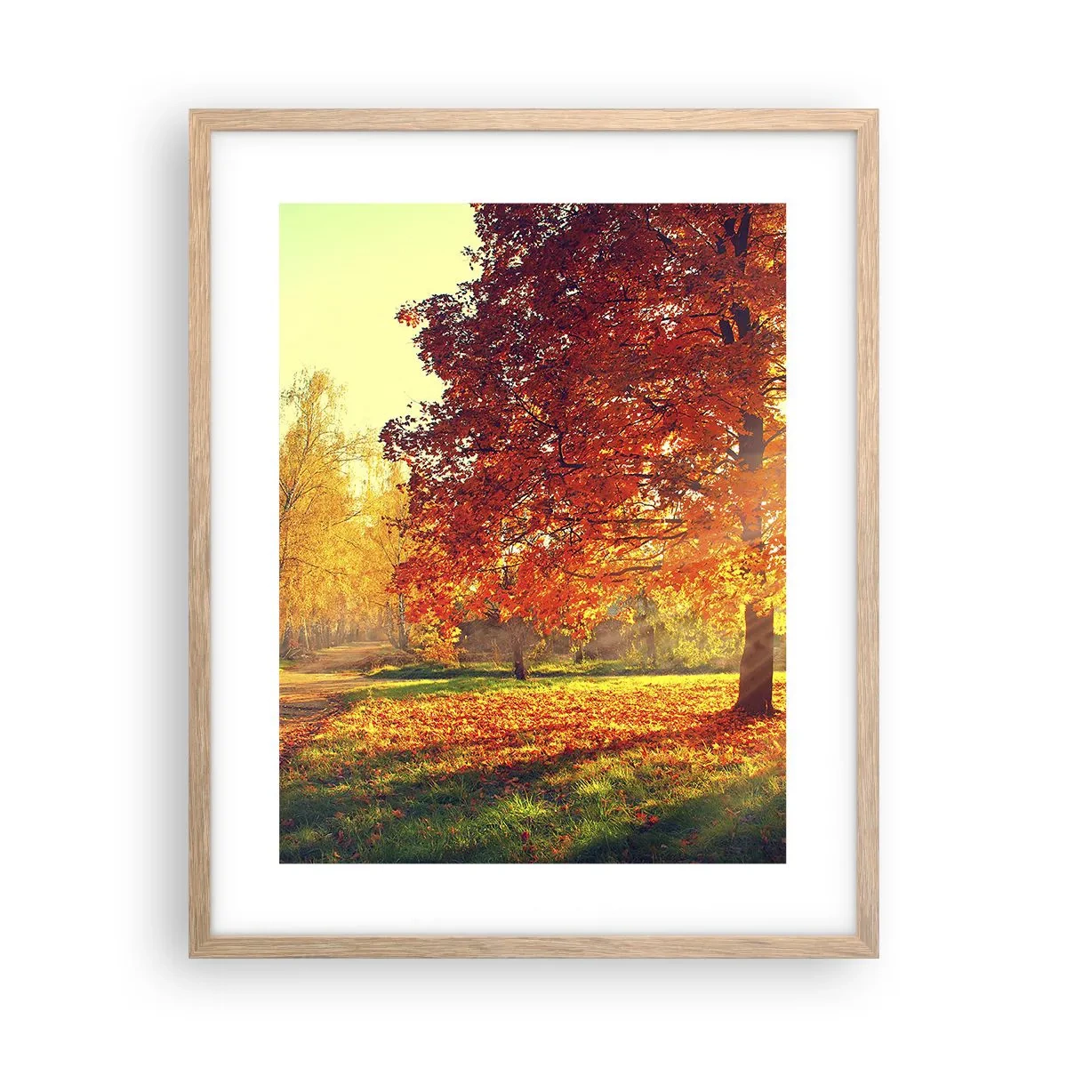 Poster in cornice rovere chiaro - Rosso è bello - 40x50 cm
