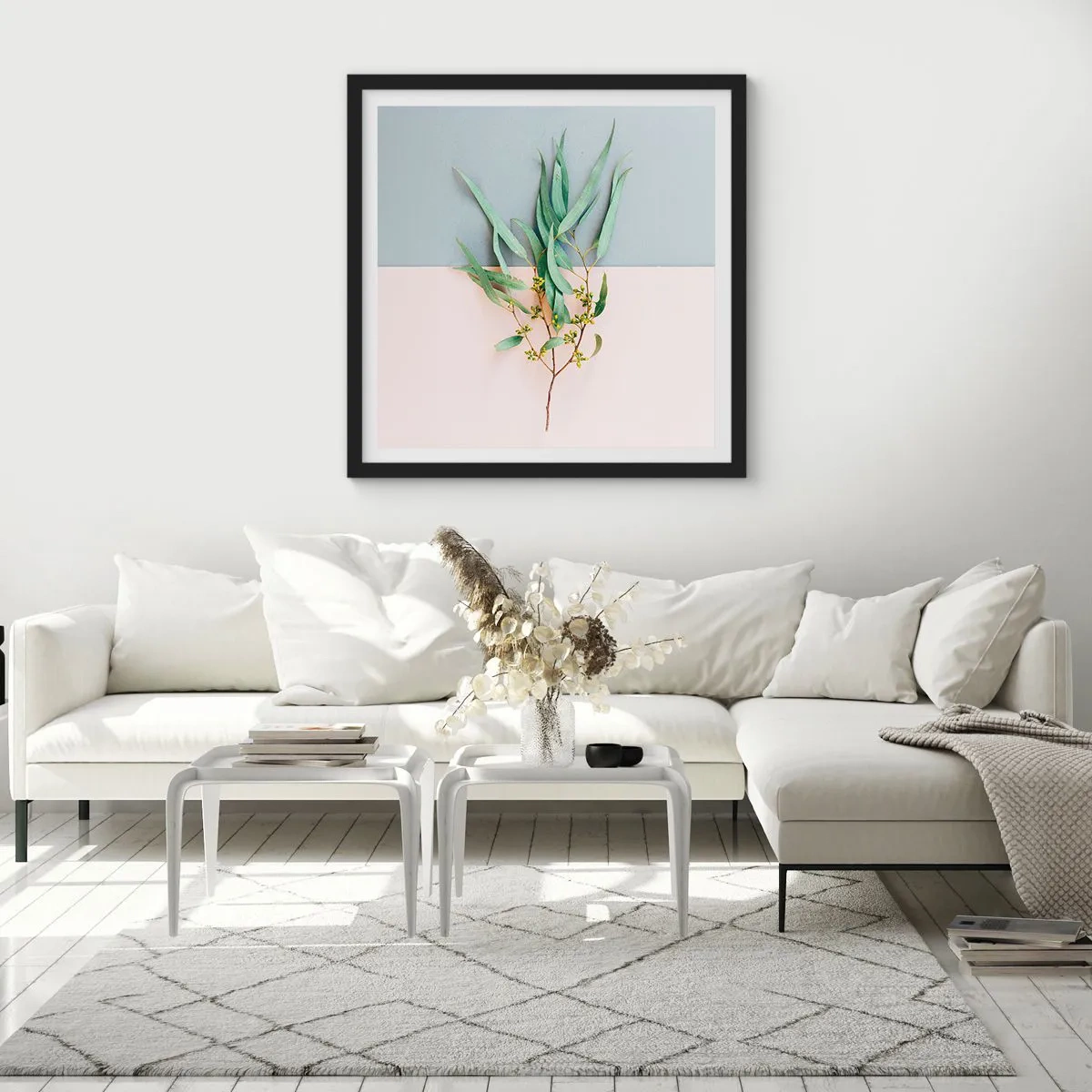 Poster in cornice nera - Delicatezza pastello - 60x60 cm