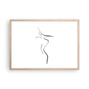 Poster in cornice rovere chiaro - Inafferrabile come un'onda - 70x50 cm