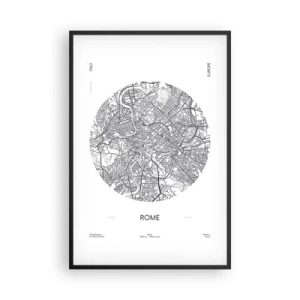 Poster in cornice nera - Anatomia di Roma - 61x91 cm