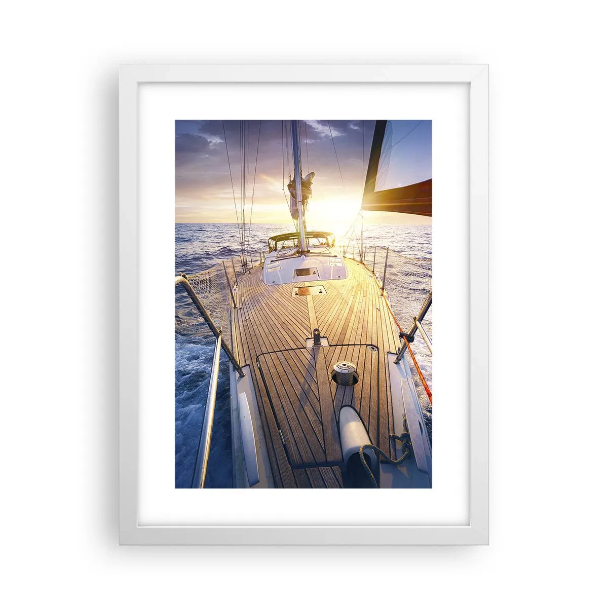 Poster in cornice bianca - Correndo sulle onde - 30x40 cm