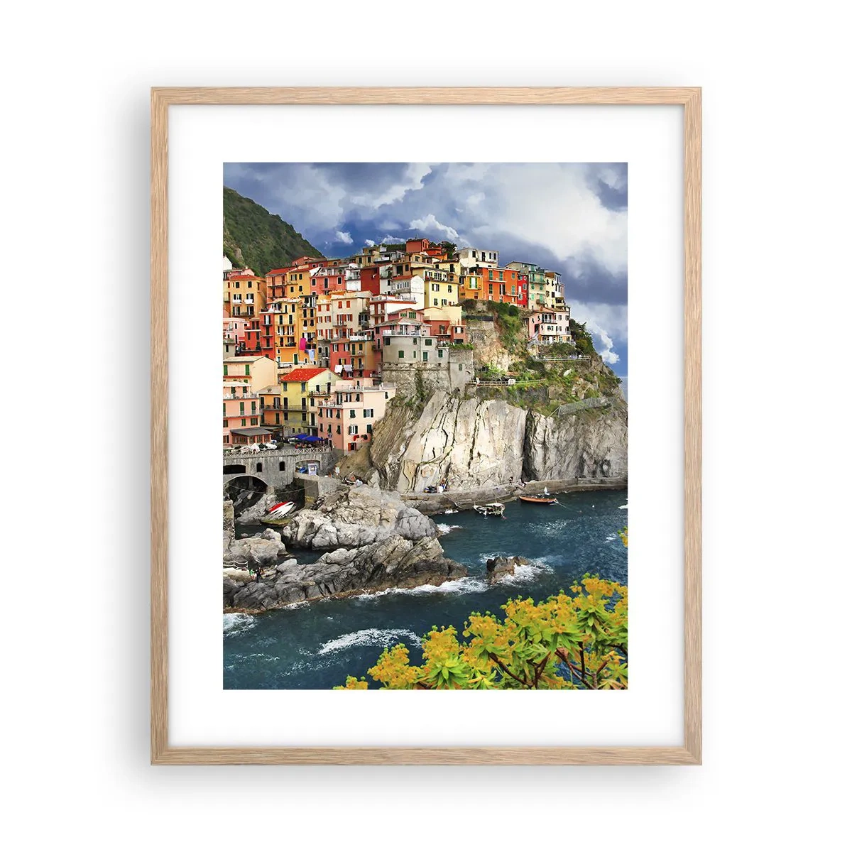 Poster in cornice rovere chiaro - Aggrappate alla roccia - 40x50 cm