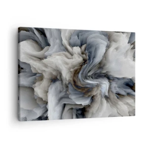Quadro su tela - Stampe su Tela - Vortice astratto nei toni del grigio e del blu - 70x50cm - Pietra in fiore - Decorazione murale moderna per soggiorno e camera da letto ARTTOR