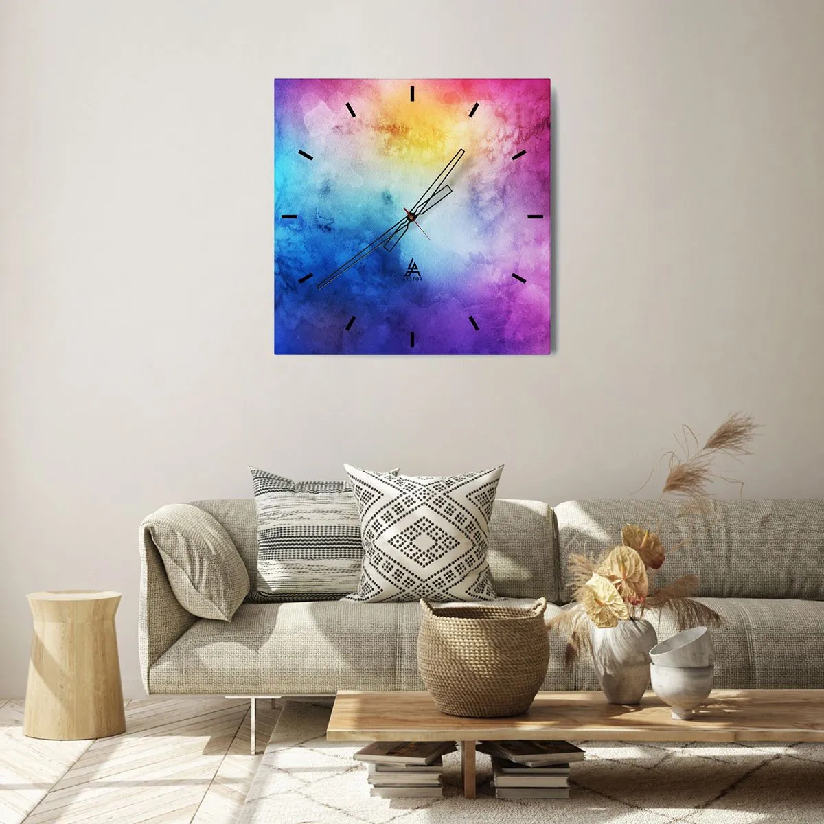 Orologio da parete - Orologio in Vetro - Quasi al settimo cielo - 40x40 cm