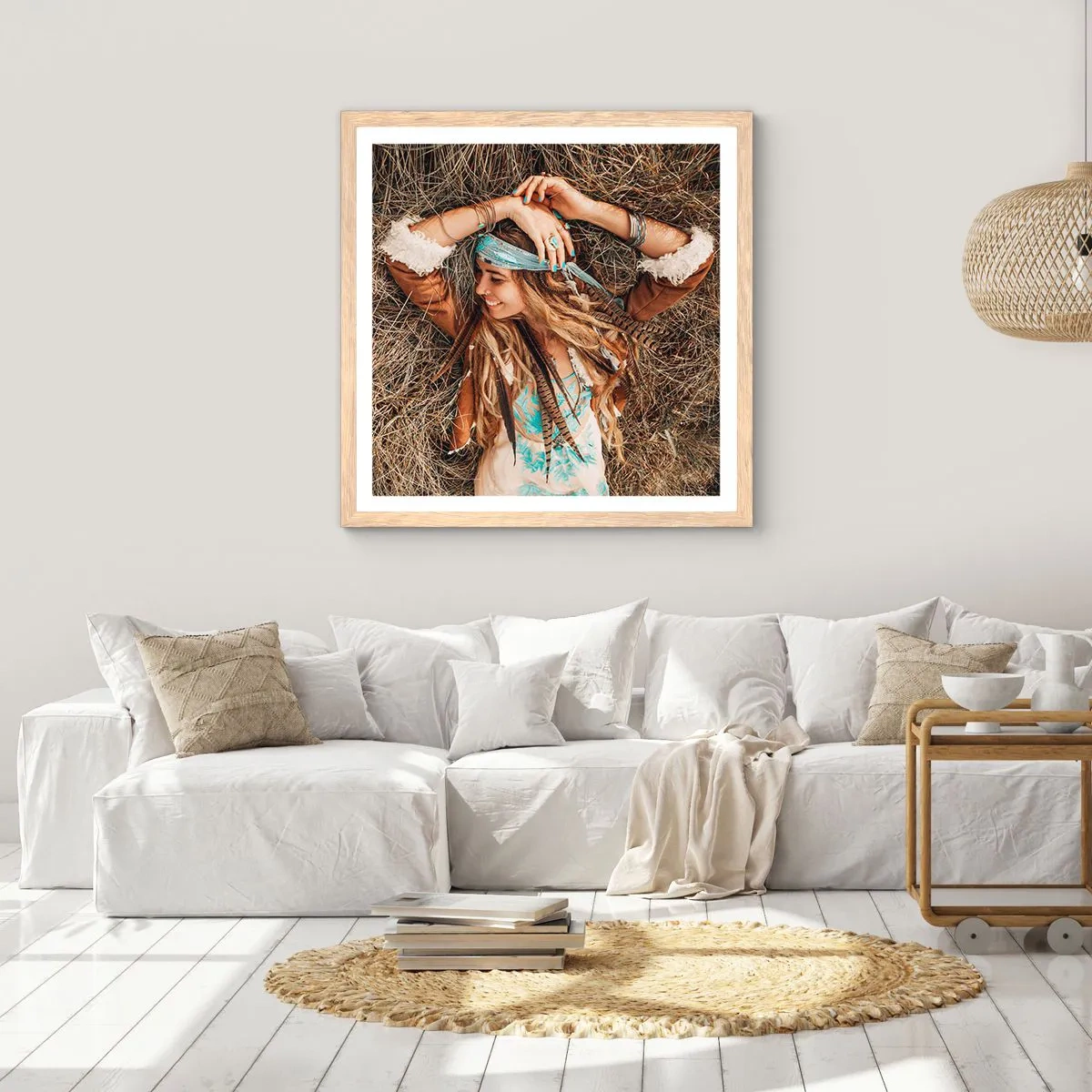 Poster in cornice rovere chiaro - Verso gli anni dell'amore - 40x40 cm