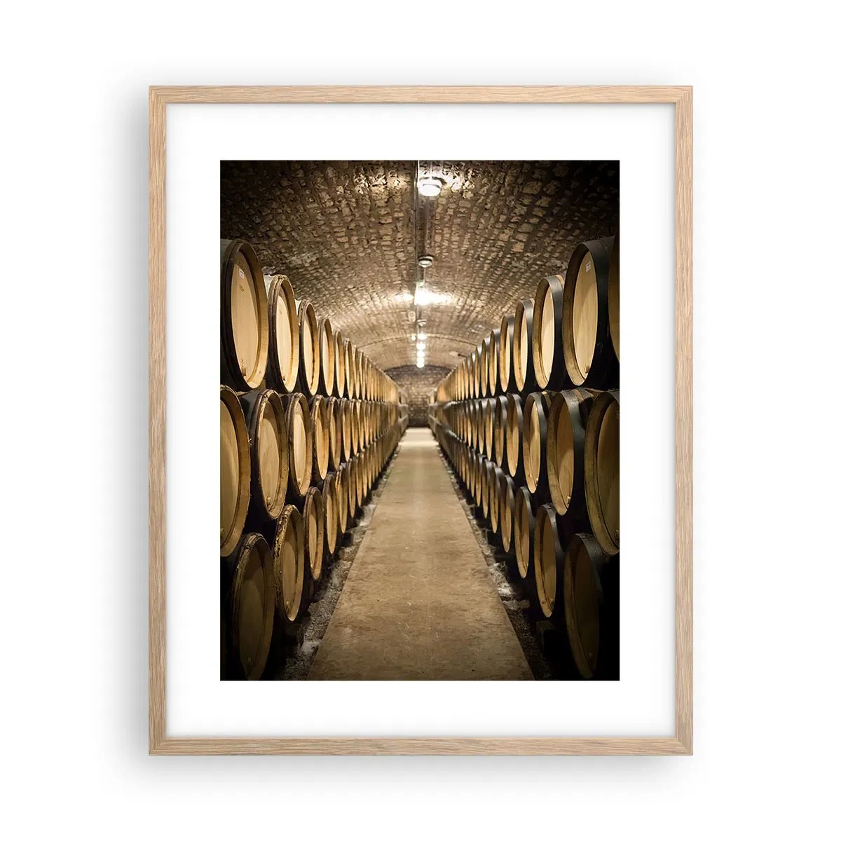 Poster in cornice rovere chiaro - Nella cantina in mattoni - 40x50 cm
