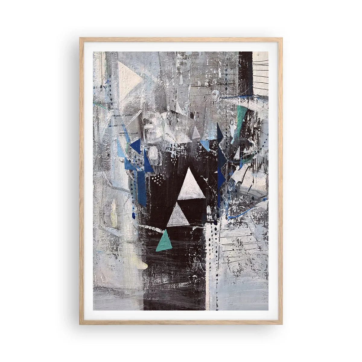 Poster in cornice rovere chiaro - L'ordine superiore dei triangoli - 70x100 cm