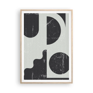 Poster in cornice rovere chiaro - Composizione sopra e sotto - 70x100 cm