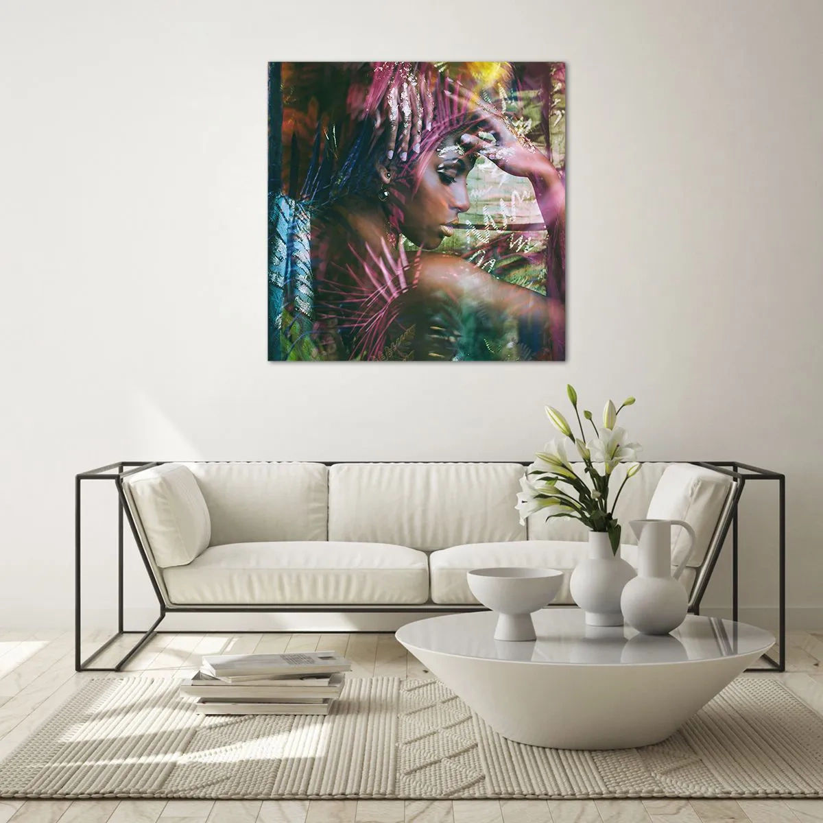 Quadro su vetro - Madre Natura nella giungla - 60x60 cm