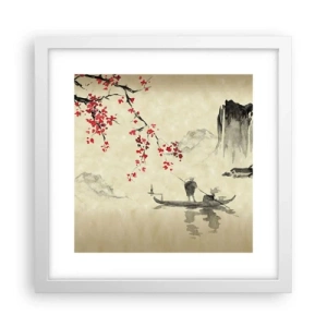 Poster in cornice bianca - Nel paese dei ciliegi in fiore - 30x30 cm