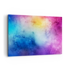 Quadro su tela - Stampe su Tela - Una composizione astratta nei toni pastello del rosa e del blu. - 100x70cm - Quasi al settimo cielo - Decorazione murale moderna per soggiorno e camera da letto ARTTOR