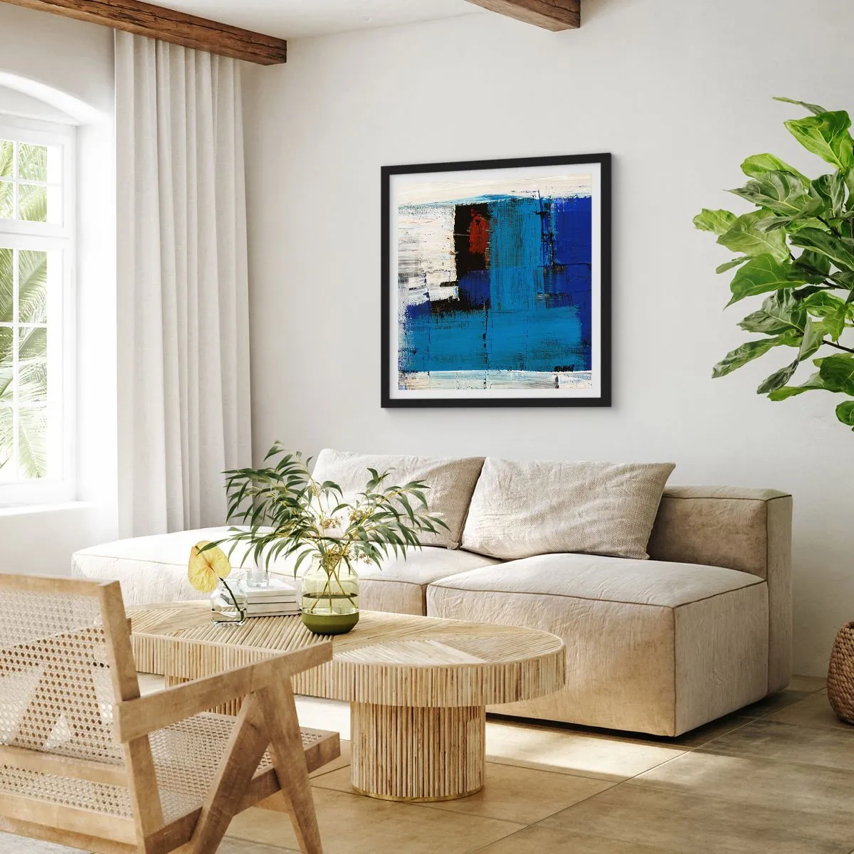 Poster in cornice nera - I segreti del blu - 50x50 cm