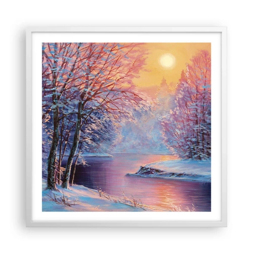 Poster in cornice bianca - I colori dell'inverno - 60x60 cm