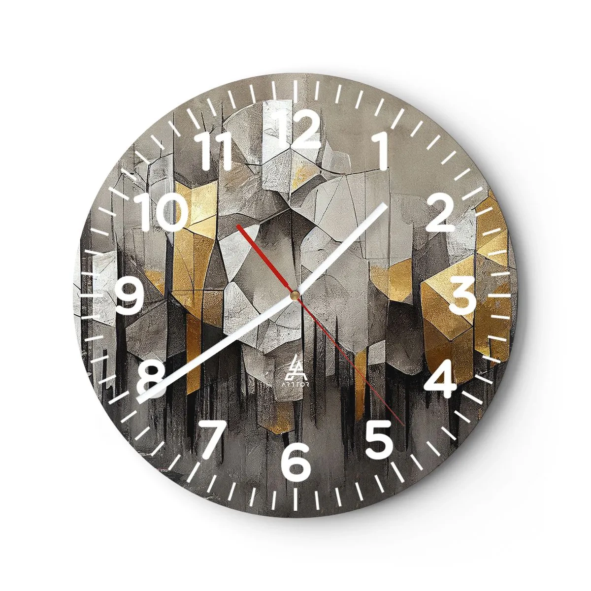 Orologio da parete - Orologio in Vetro - Composizione di ghiaccio e luce - 30x30 cm