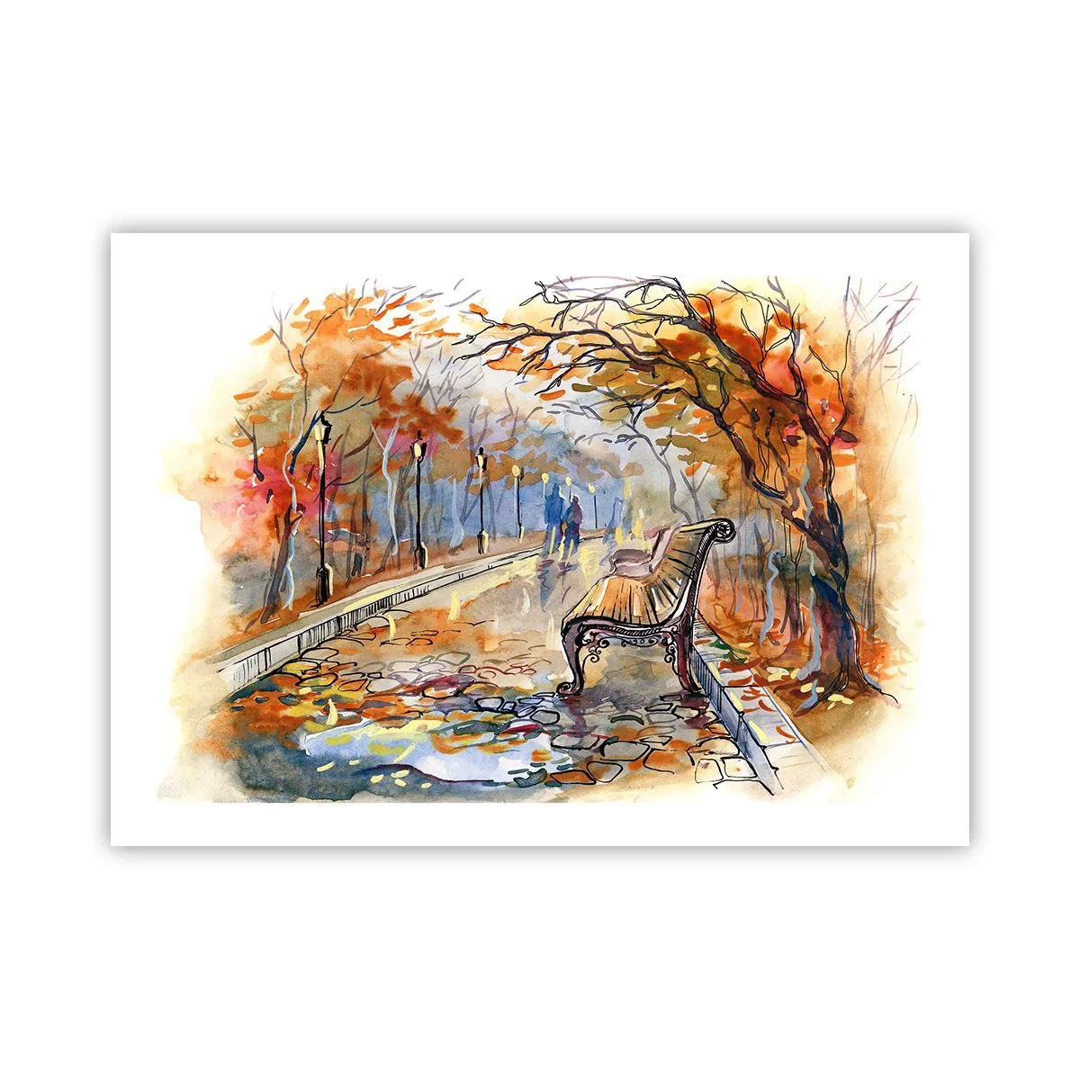 Poster - Passeggiando insieme l'autunno - 70x50 cm