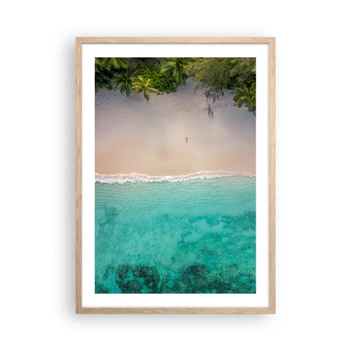 Poster in cornice rovere chiaro - Spiaggia del paradiso - 50x70 cm
