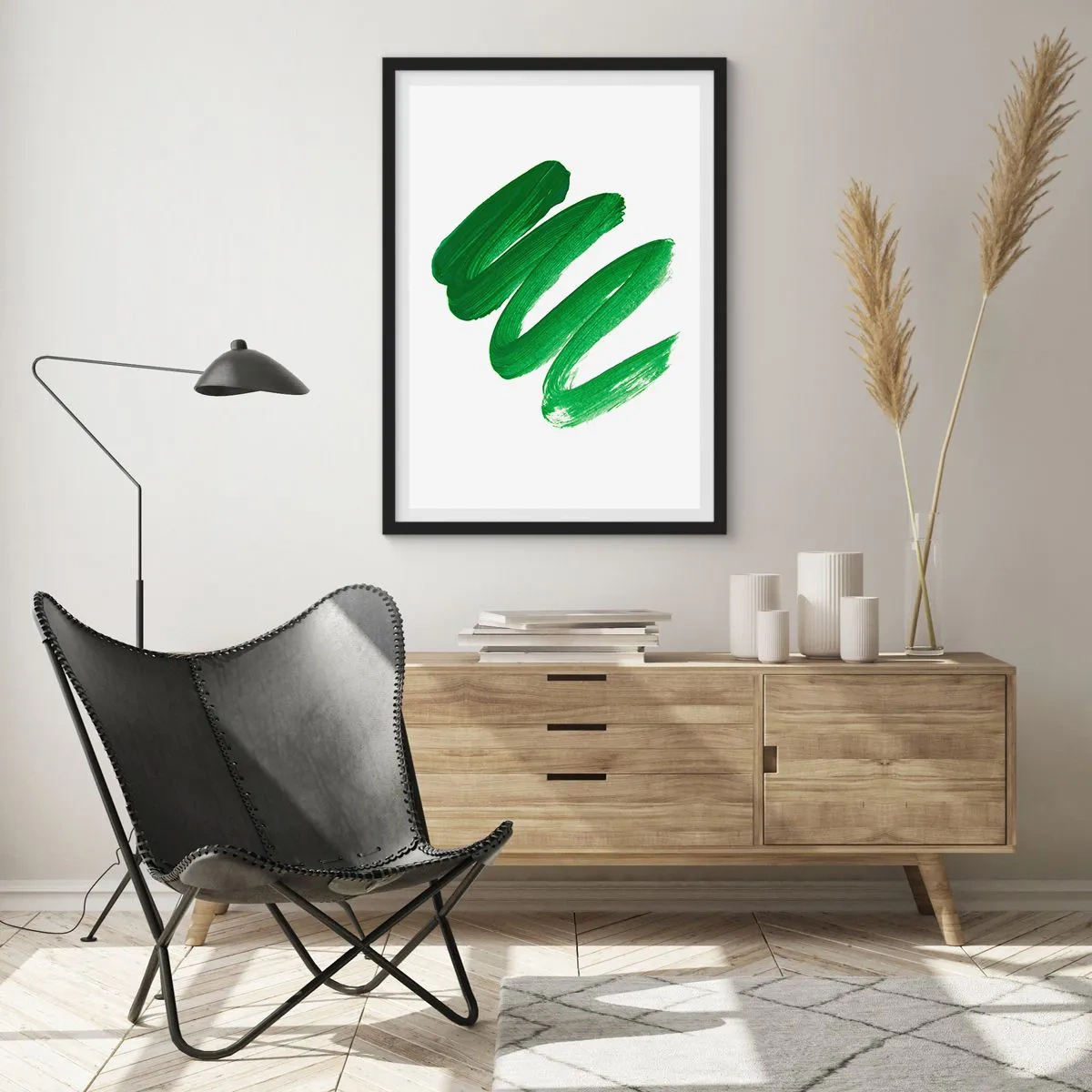 Poster in cornice nera - Scherzo verde - 61x91 cm
