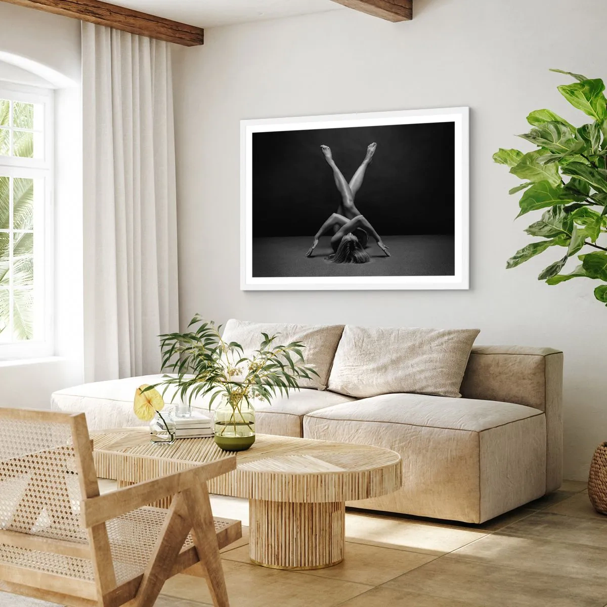 Poster in cornice bianca - Geometria del nudo - 100x70 cm