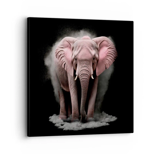 Quadro su tela - Stampe su Tela - Non pensare all'elefante rosa! - 30x30 cm