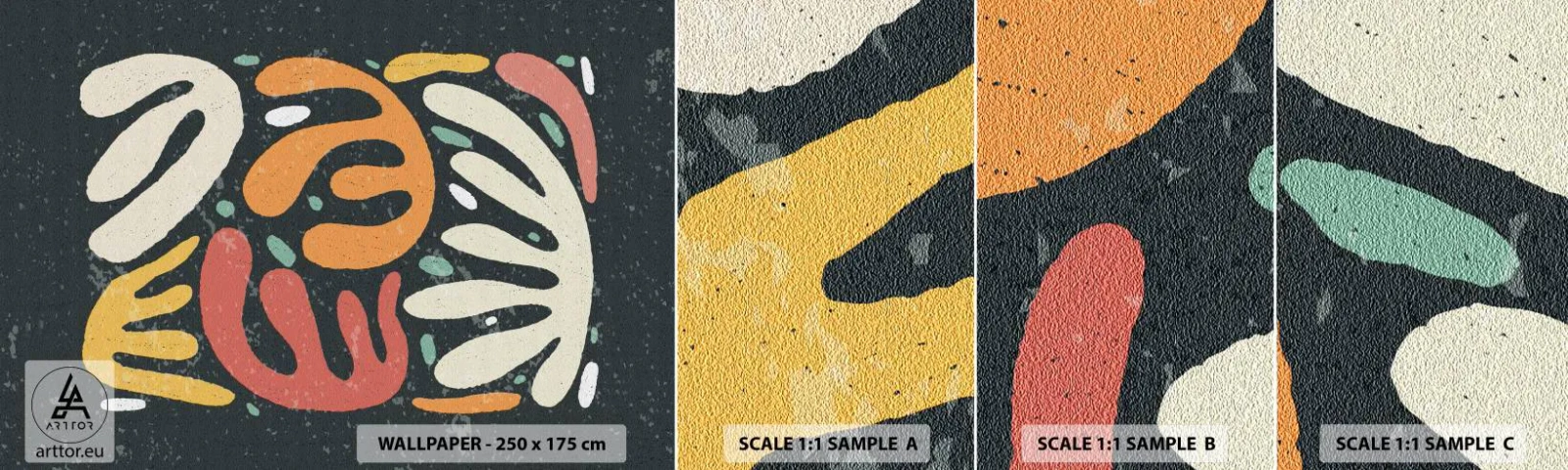 Campione di Fotomurale Adesivo Deluxe Sticker - Composizione: adesso ti acchiappo - Boho, Minimalismo, Invecchiato - 100x30 cm