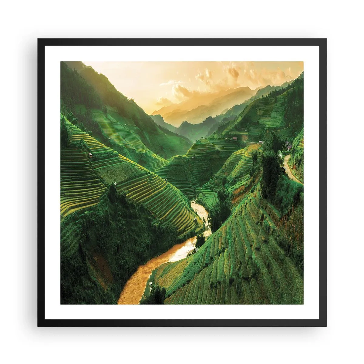 Poster in cornice nera - Valle del Vietnam - 60x60 cm
