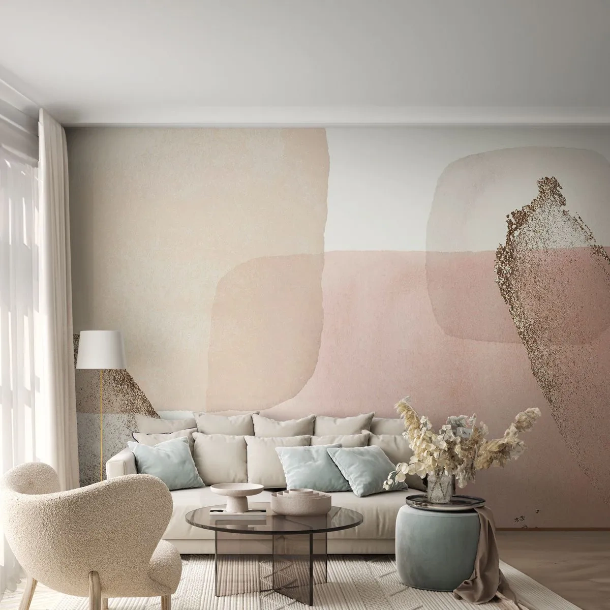 Fotomurali Premium Canvas - Incontro attraverso il colore - Astrazione, Pezzo, Modello moderno - 450x315 cm