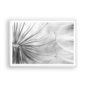 Poster in cornice bianca - Denti di leone, aquiloni - 100x70 cm
