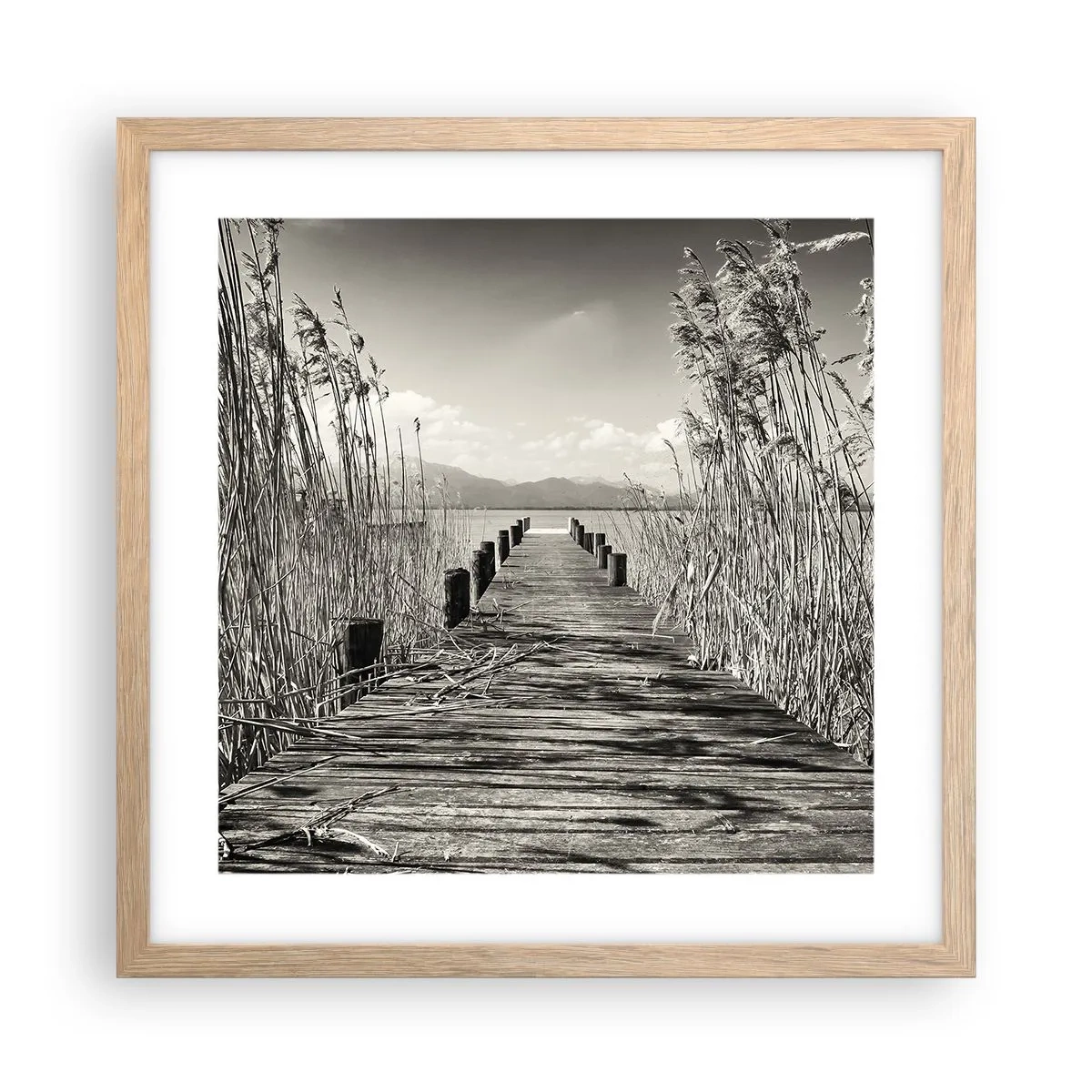 Poster in cornice rovere chiaro - Nel silenzio dell'erba - 40x40 cm