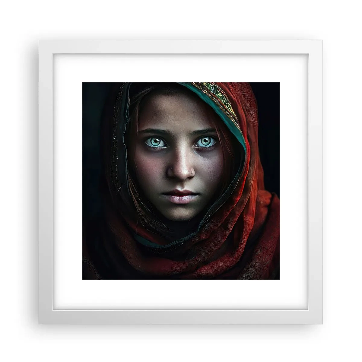 Poster in cornice bianca - Principessa d'oriente - 30x30 cm