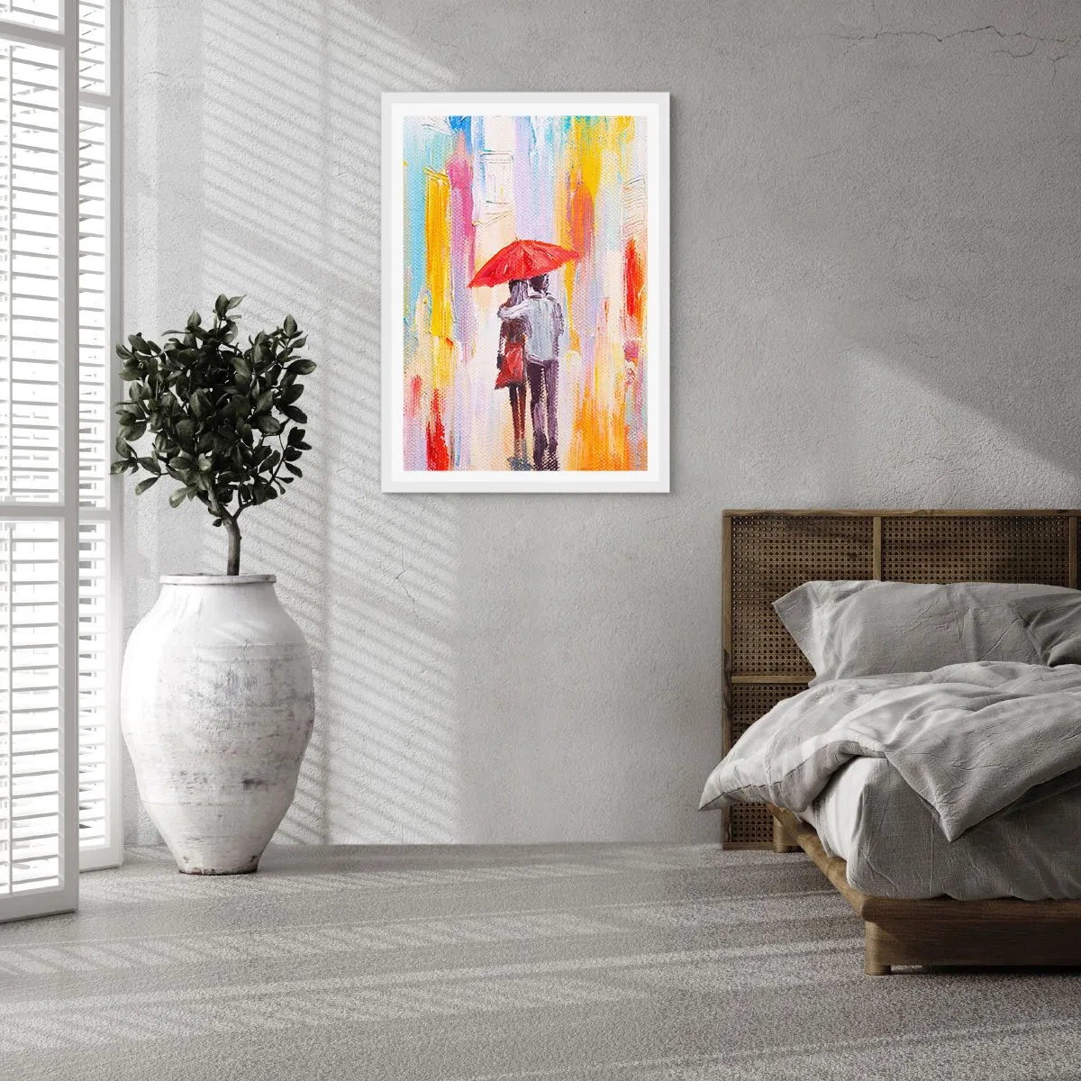 Poster in cornice bianca - Che piova ancora - 61x91 cm