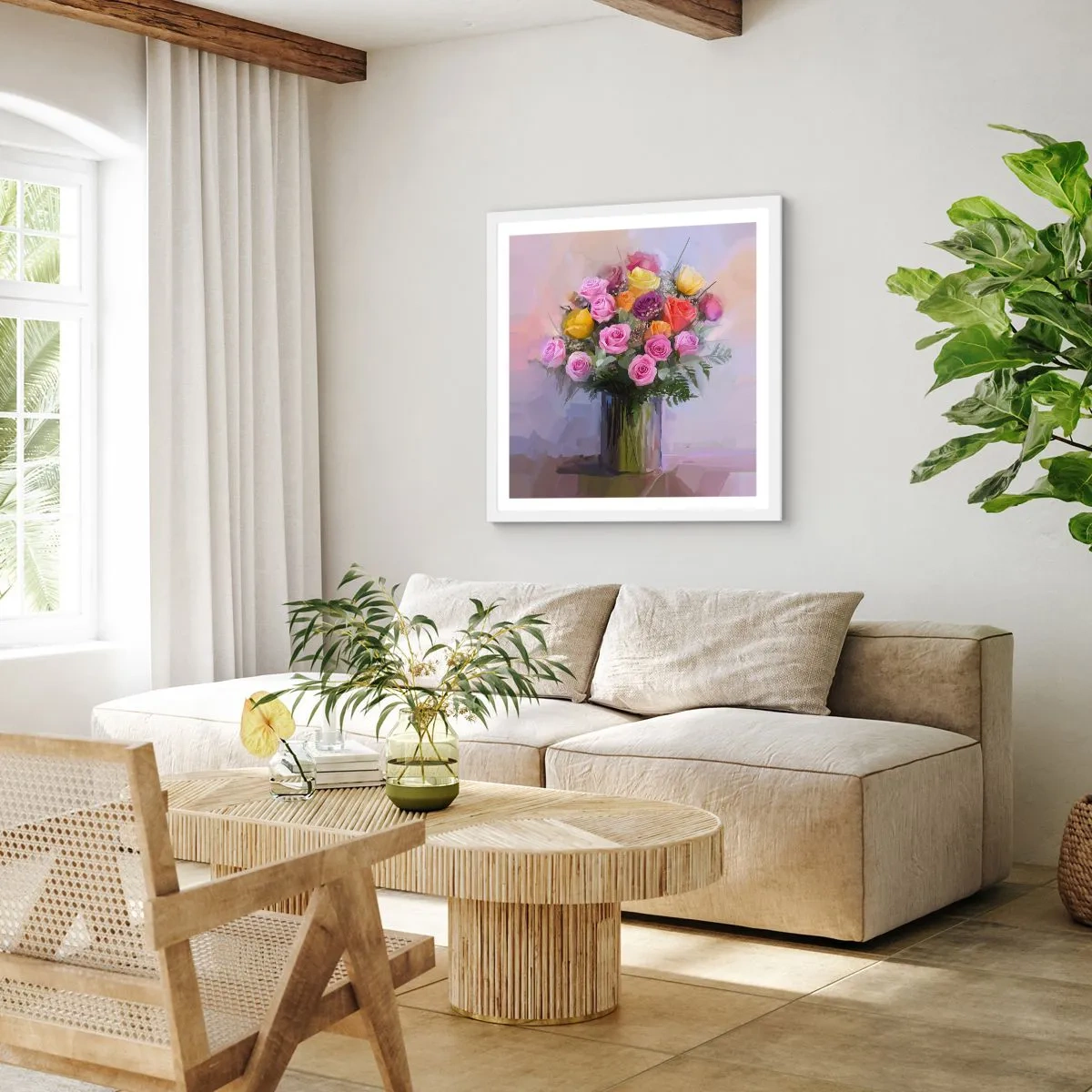 Poster in cornice bianca - Bellezza immobile - 30x30 cm