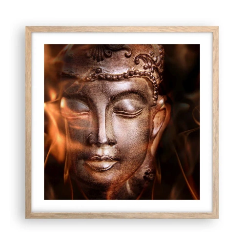 Poster in cornice rovere chiaro - Esiste solo qui e ora - 50x50 cm