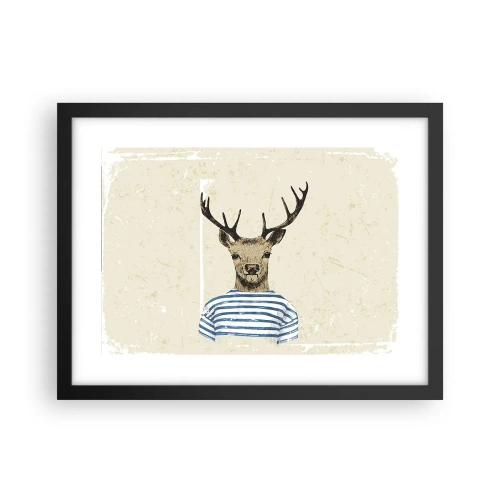 Poster in cornice nera - Mi piacciono le camicie a righe! - 40x30 cm
