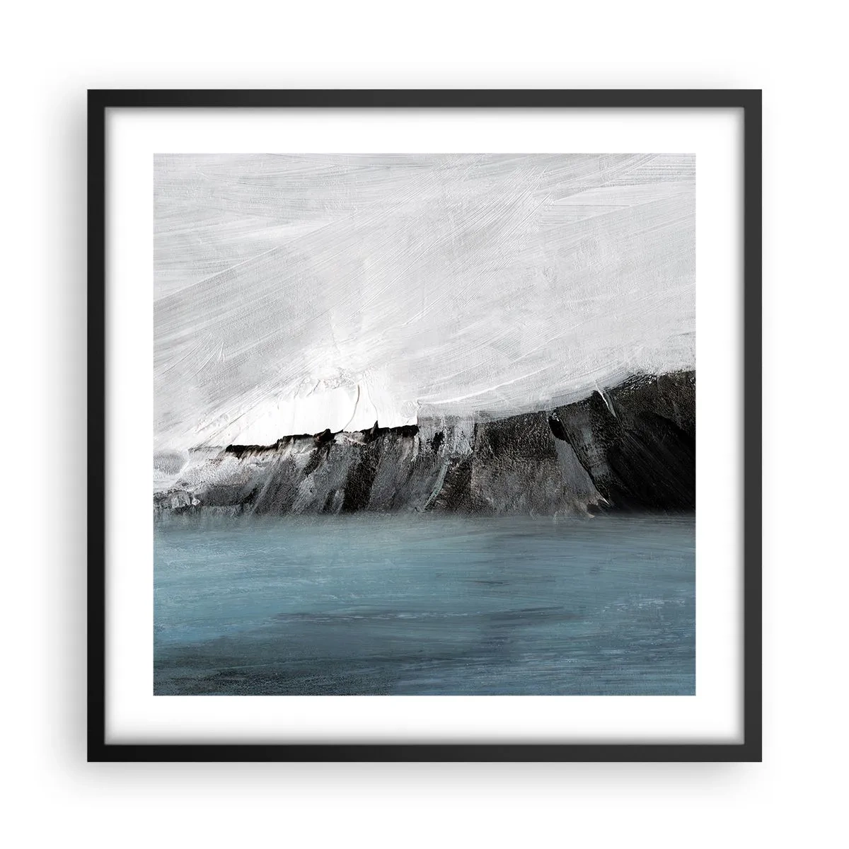 Poster in cornice nera - Acqua-terra: lo scontro degli elementi - 50x50 cm