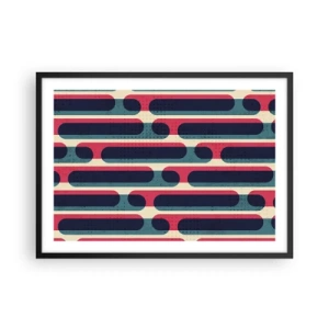 Poster in cornice nera - Motivo geometrico retrò con colori pastello - 70x50cm - Avanti fino in fondo - Decorazione murale moderna per soggiorno e camera da letto ARTTOR