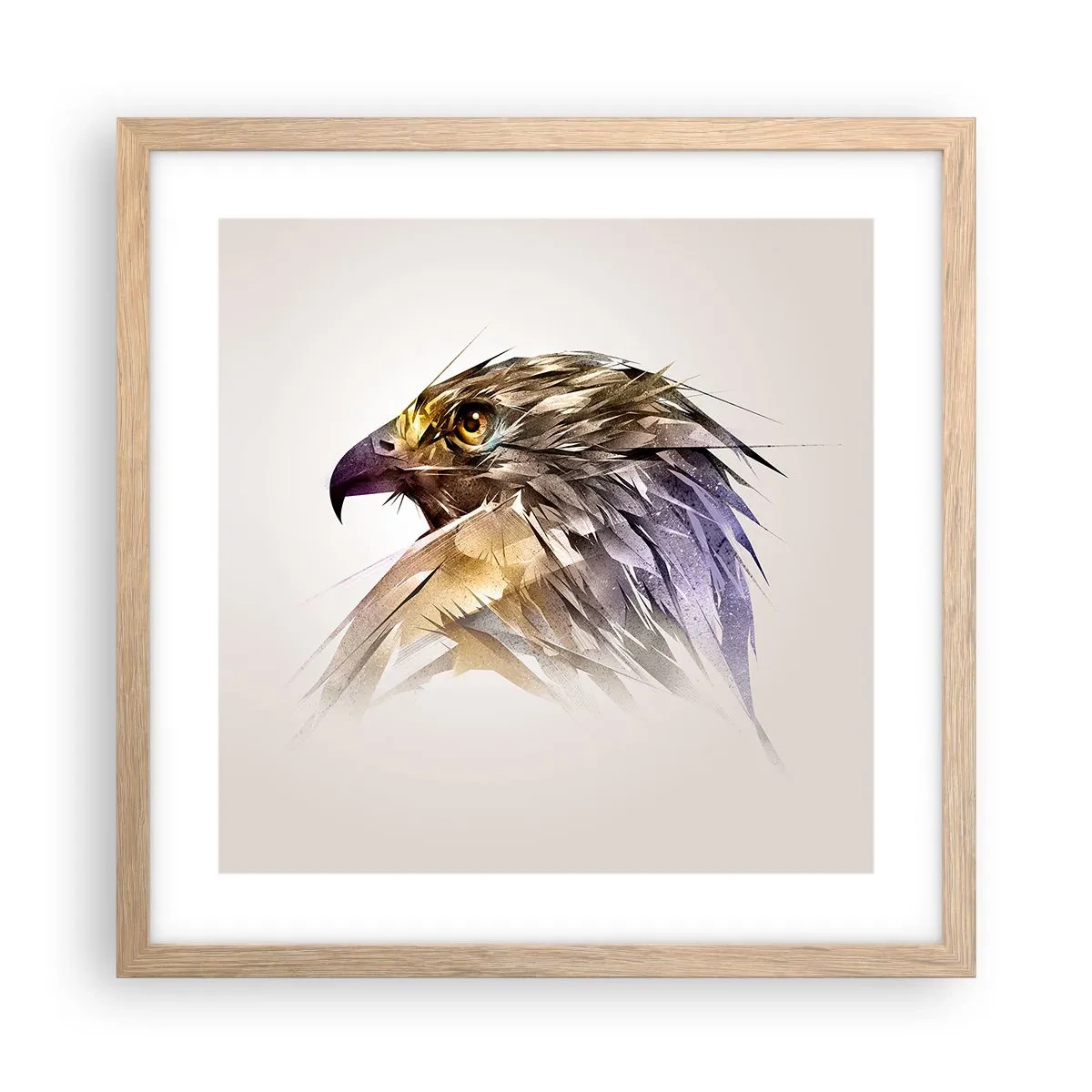 Poster in cornice rovere chiaro - Ritratto di guerriero - 40x40 cm