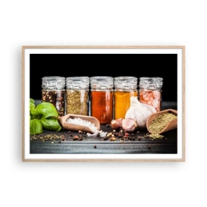 Poster in cornice rovere chiaro - Perché la vita abbia sapore - 100x70 cm