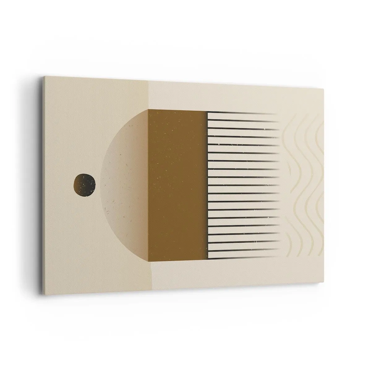 Quadro su tela - Stampe su Tela - Composizione geometrica astratta nei toni del beige e del marrone - 120x80cm - Diversi stati - Decorazione murale moderna per soggiorno e camera da letto ARTTOR