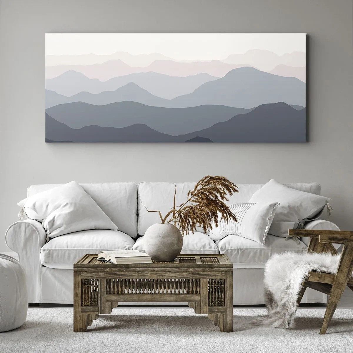 Quadro su tela - Stampe su Tela - Le onde dei monti - 100x40 cm